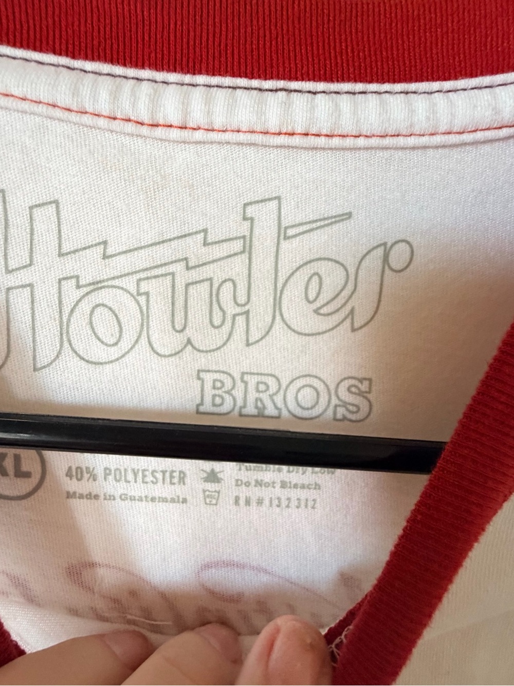 Howler Brothers White Ringer Tee with Red Script & Gold Rose - Picture 8 of 8